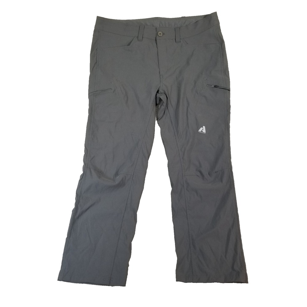 Eddie Bauer Tech Pants Mens 38x30 Gray First Ascent Performance Stretch Chino